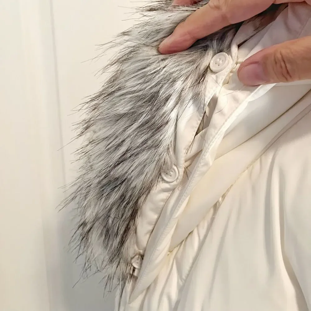 Bar III Quilted Puffer Faux Fur Hooded Belted Lined Pocket Parka Coat - Picture 9 of 16